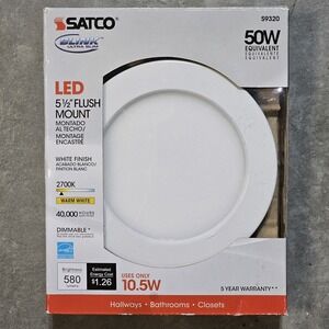 Satco S9320 10.5W 5.5 Inch Flush Mount LED Fixture 2700K Round White 120V Blink